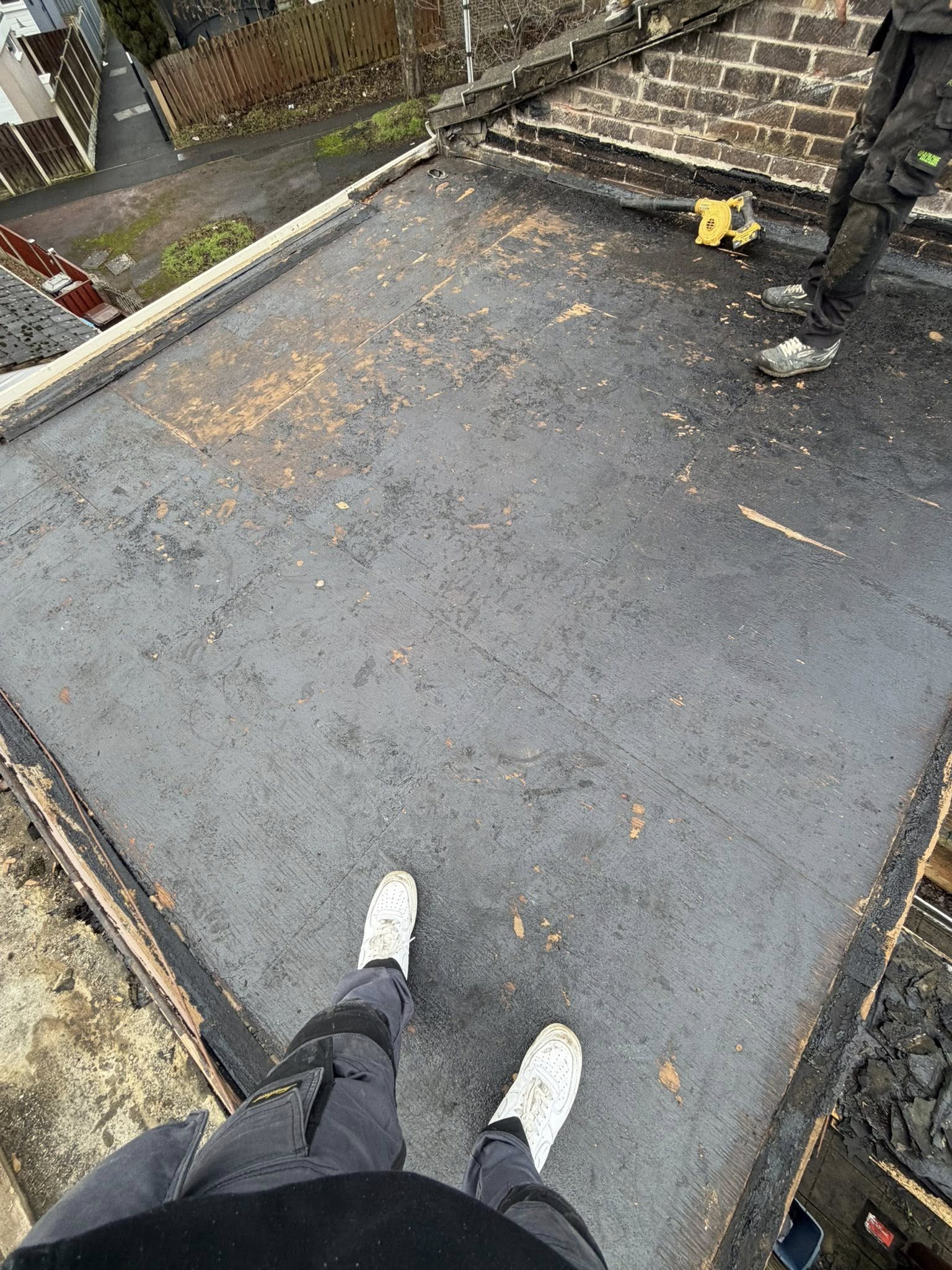 Completed flat roof replacement with seamless finish in Yorkshire